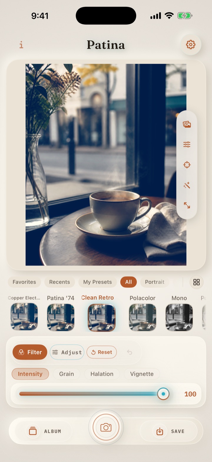 Patina editor in the Refined Light theme